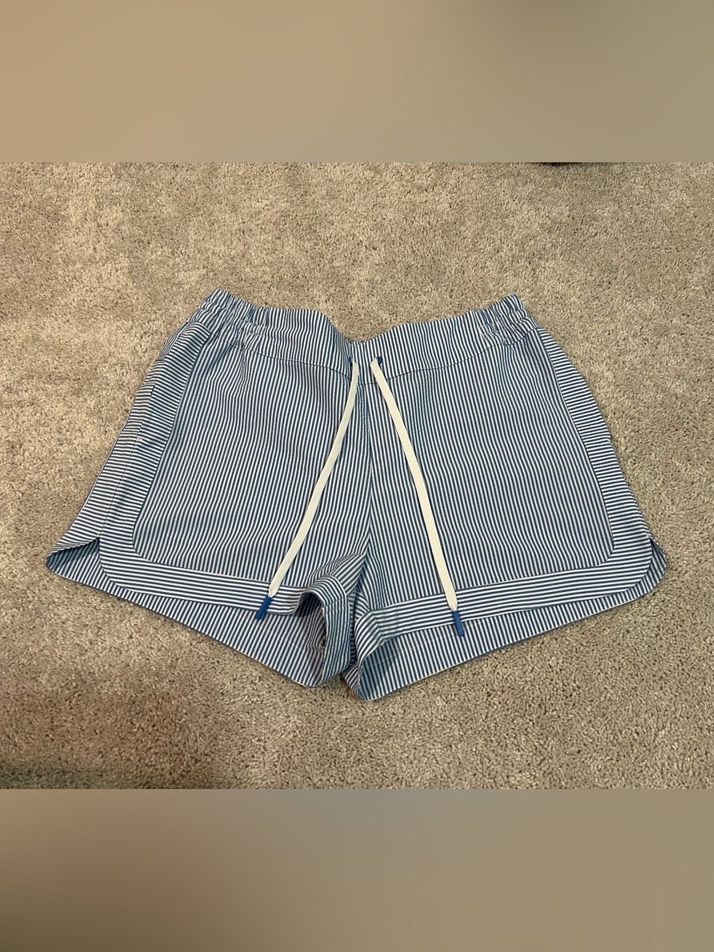 Vineyard Vines Blue and White Striped Drawstring Shorts